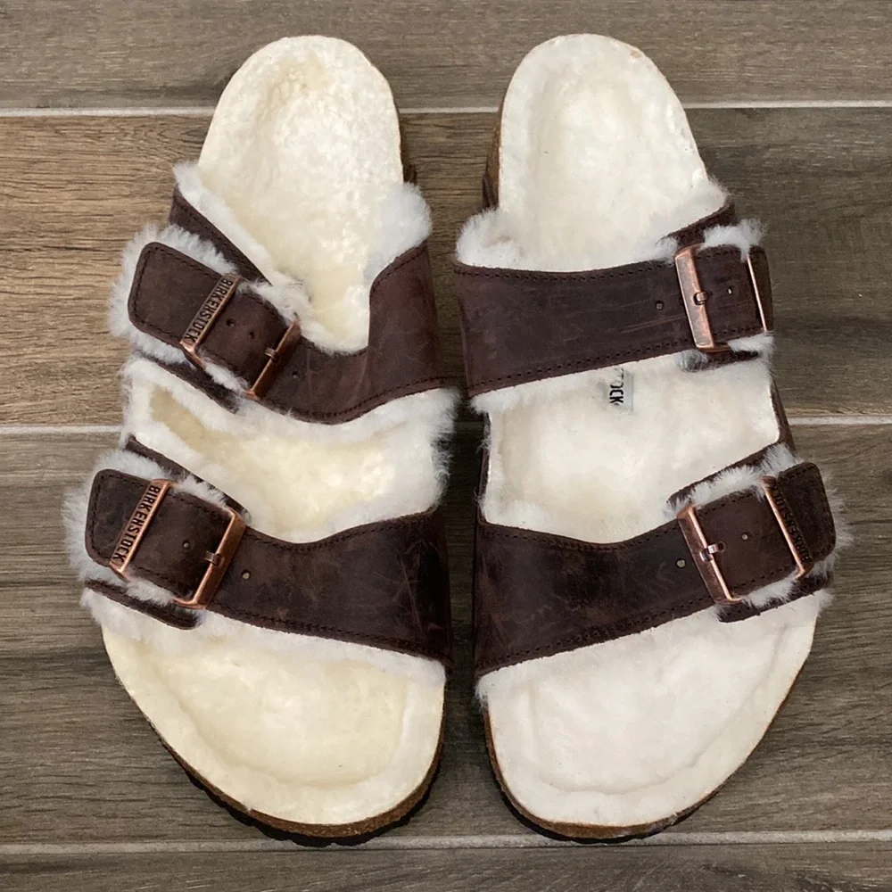 NEW Birkenstock Arizona Shearling Sandals Men’s Size 45 / 12